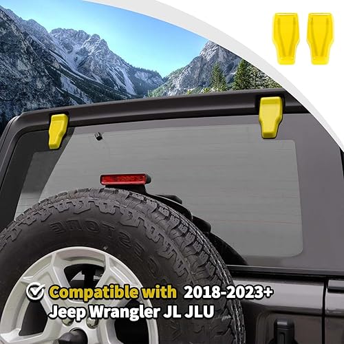 Vista 121 de Voodonala Cubierta de bisagra para puerta trasera derecha e izquierda para Jeep JL 2018-2025 Jeep Wrangler JL JLU Accesorios exteriores, negro