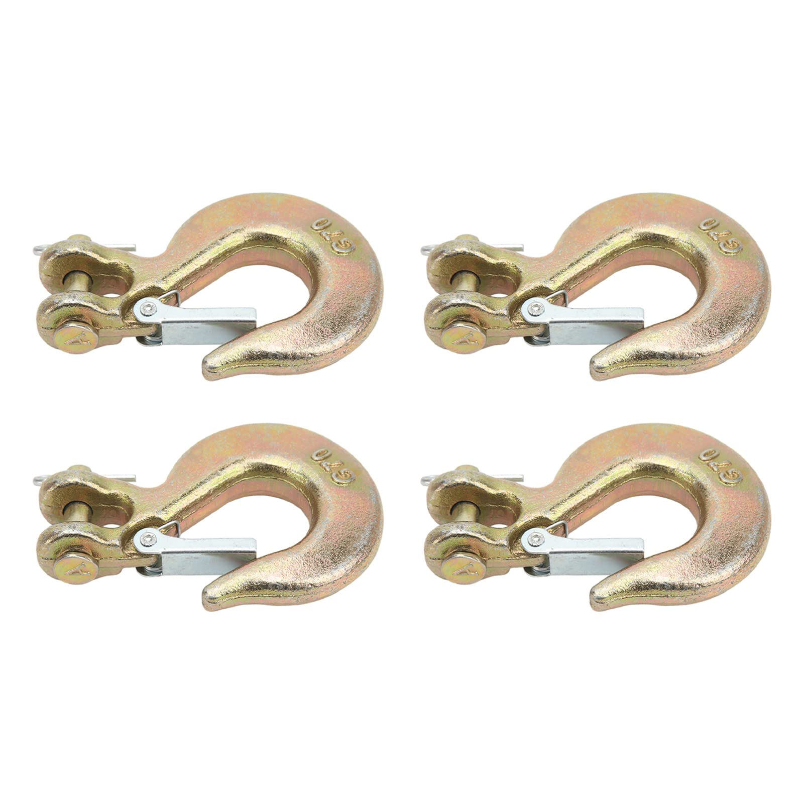 4 Pezzi Gancio a Cerniera con Cerniera, Gancio a Cerniera in Acciaio G70 1/4in 2750 Libbre Gancio di Presa in Acciaio Forgiato per Impieghi Gravosi per il Sollevamento