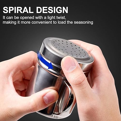 Miniatura 6 de DOITOOL Coctelera de acero inoxidable, 2 unidades, agitador de azúcar en polvo con asa, salero y pimentero con tapa para barbacoa, cocina,