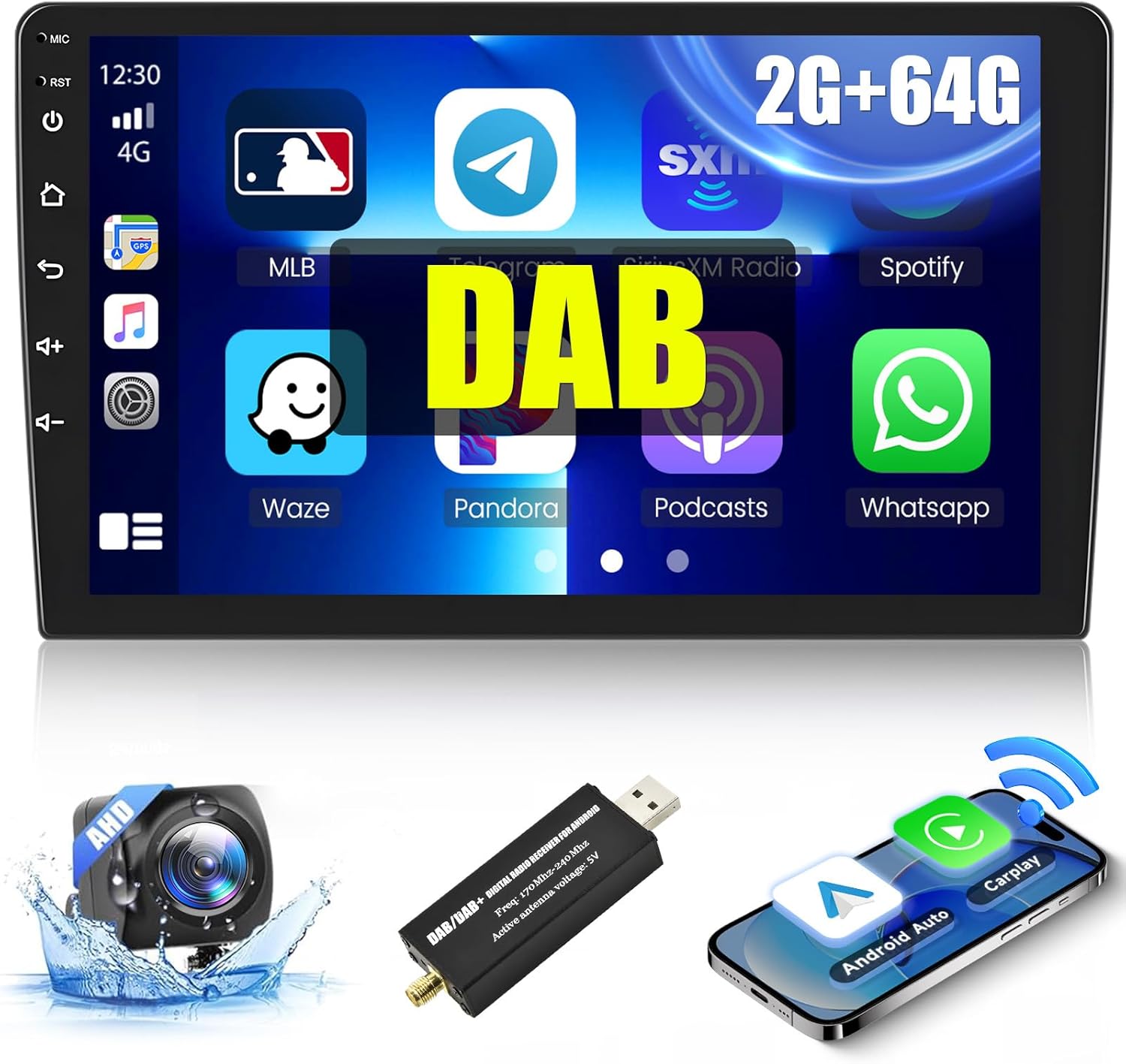 Hikity Android 15 Autoradio Für Mazda 2 2007-2014 - 9 Zoll Mit CarPlay & Rückfahrkamera