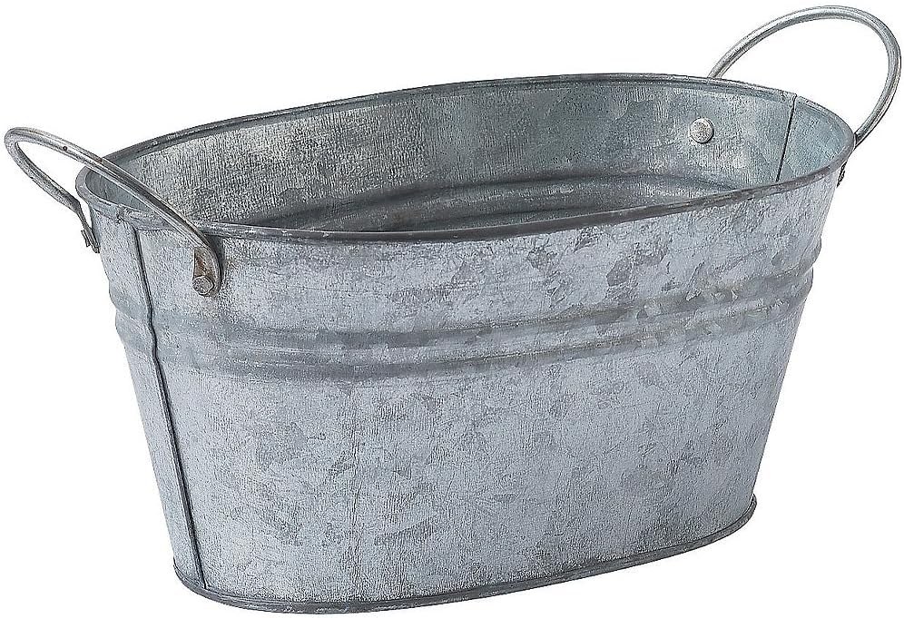 Galvanized Oval Bucket Container Centerpiece 5" x 9" - Rustic Wedding and Home Decor