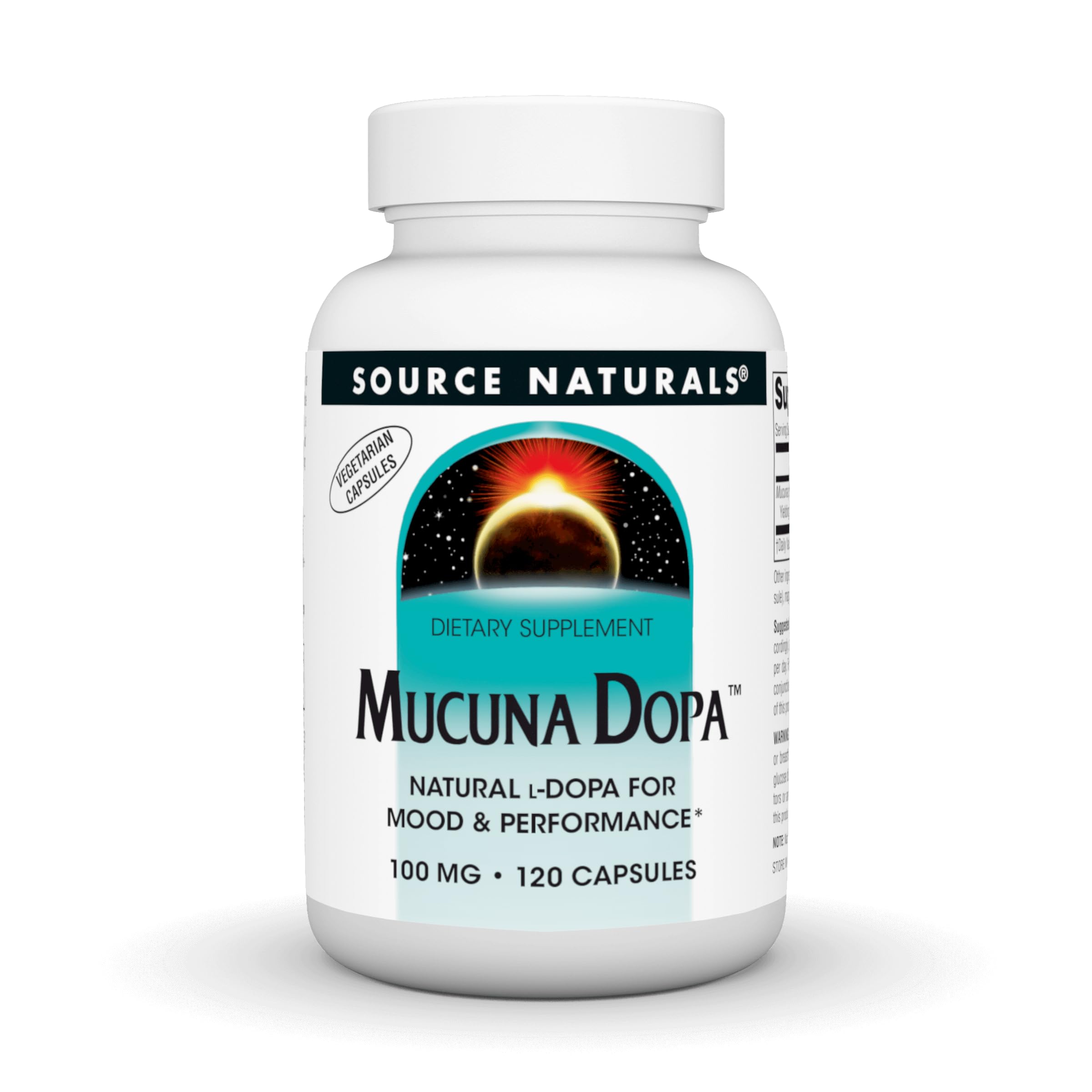 Source Naturals, Mucuna Dopa - 100 mg - 120 Vegetarian Capsules 120 Count (Pack of 1)