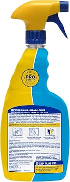 Zep Plus Glass & Mirror Cleaner - 32 Oz. (Case of 12) - R53812 - Keep Your Mirror and Glass Surfaces Clear + Streak-free While Also Preventing Mirror Fog...