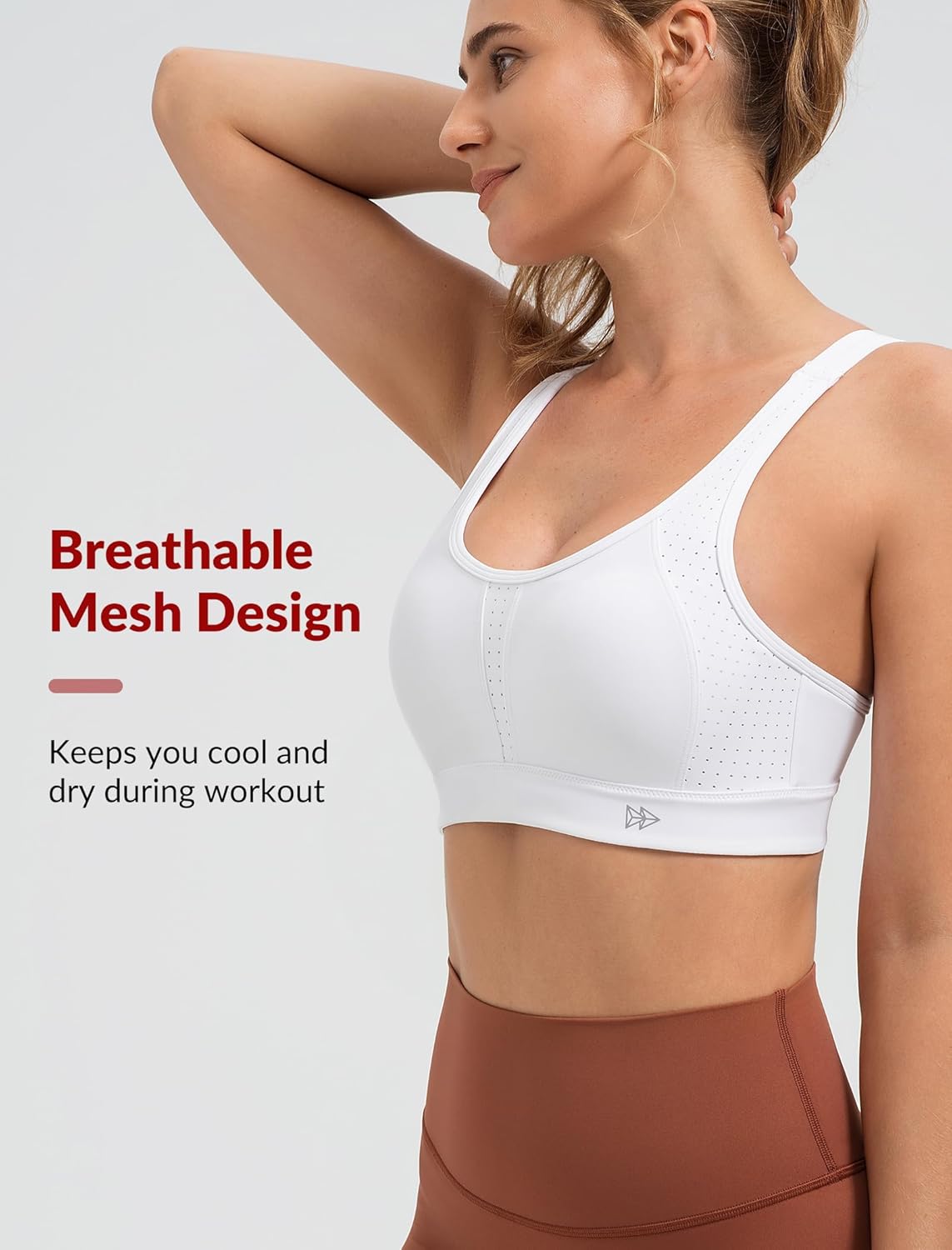 Yvette Supportive Sports Bra Adjustable Straps Plus Size Workout Running High Impact Sports Bras for Women Sewn in Pads - Image 7