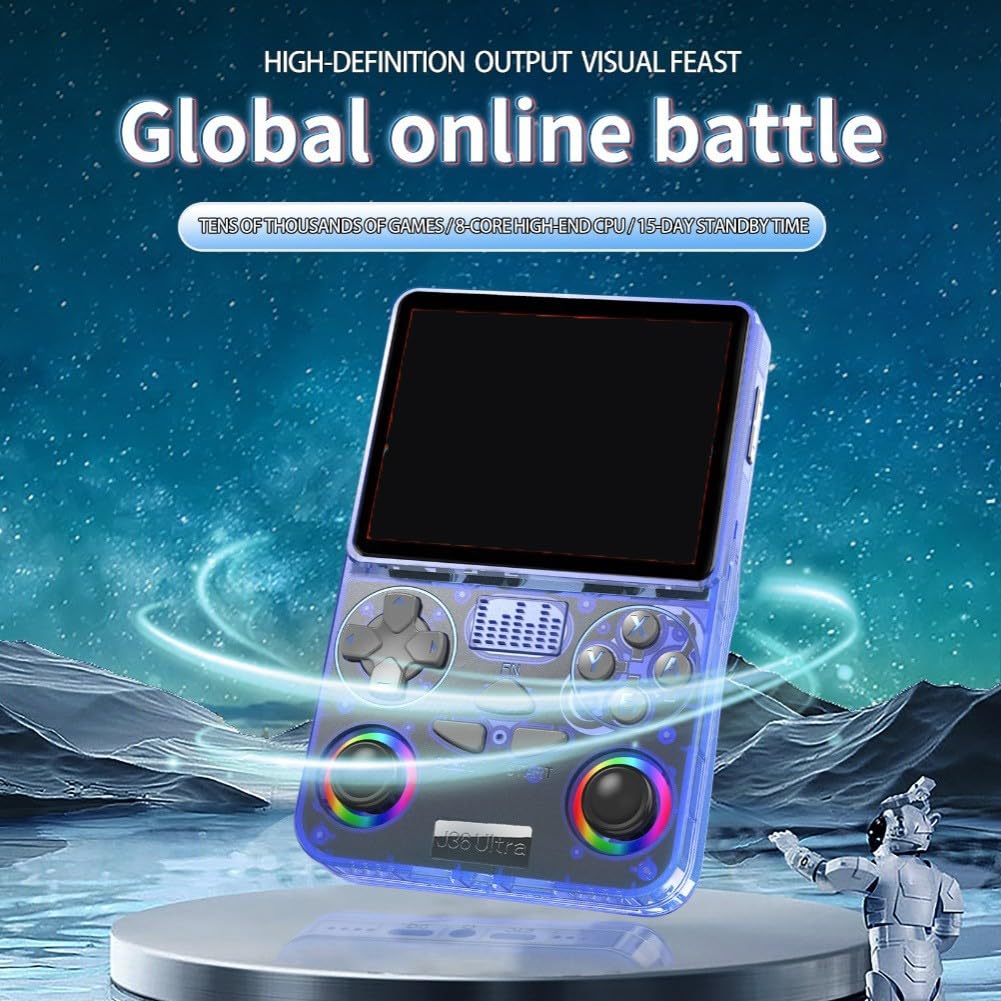 Console di gioco portatile retrò con multiplayer WiFi, dispositivo di gioco portatile HD open source, joystick wireless nostalgico per viaggi (arancione)