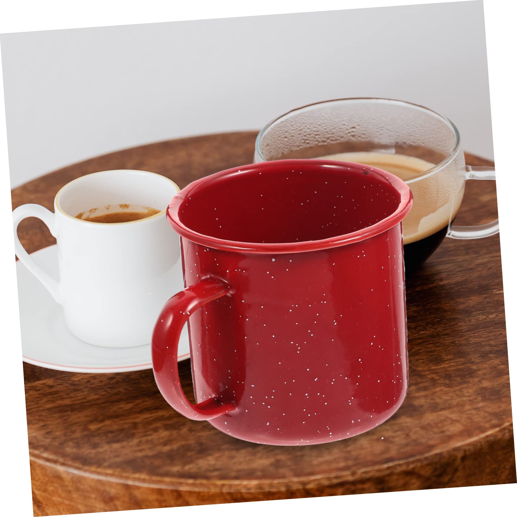 OUNONA Enamel Coffee Mug Camping Cup for Outdoor Use and Water Container for Home Office and Desserts Classic Design present for Friends