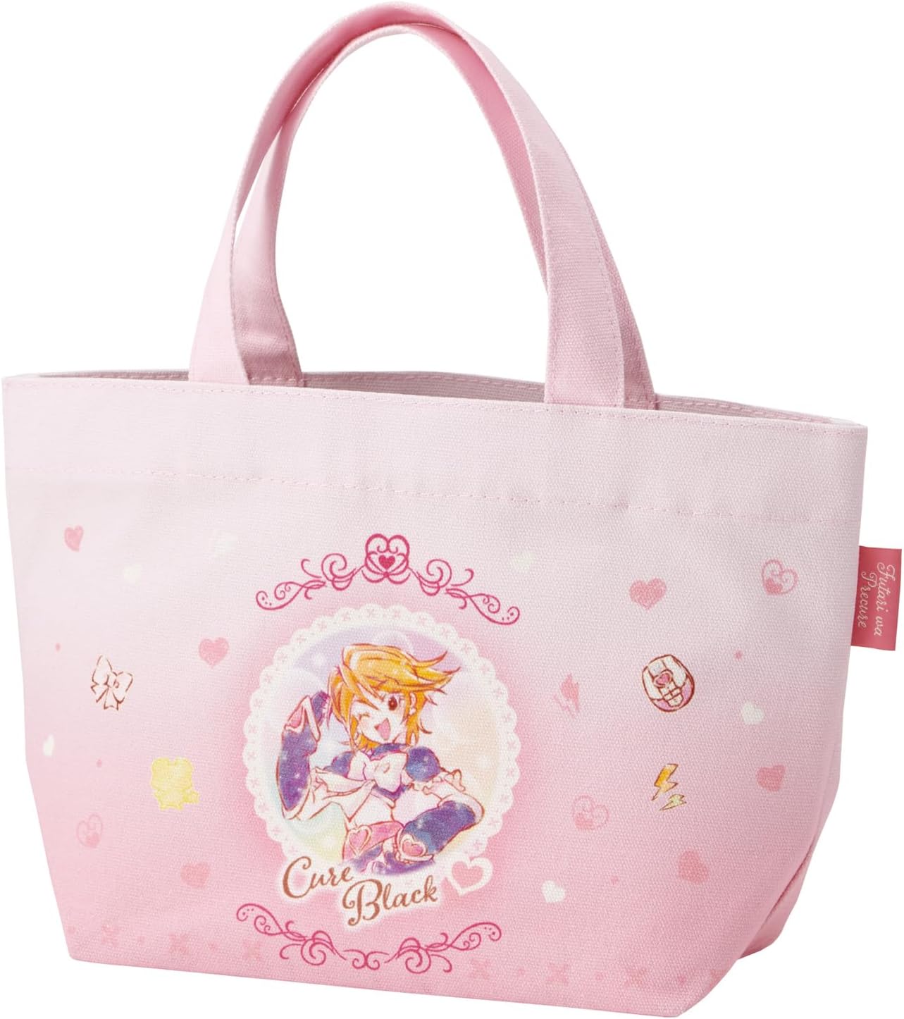 Skater YEB1N-A Canvas Lunch Bag, Tote Bag, Futari ha Pretty Cure, Watercolor, Cure Black, Girls