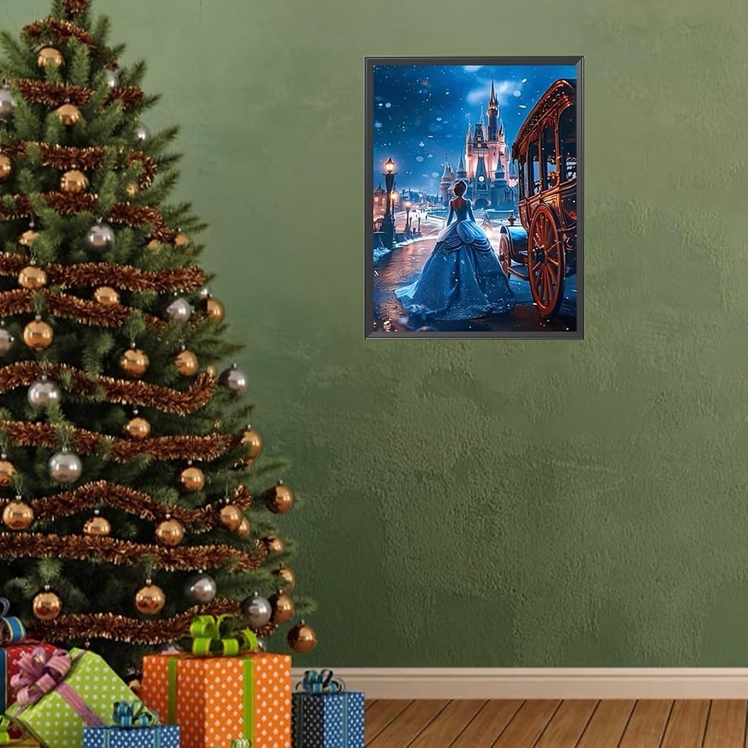 MMMonyHar Diamond Art Kit 5D Квадратные бусины Эксклюзивная мультиинструментальная роспись алмазными бусинами ручной работы DIY Мозаика ручной работы с полной поверхностью Тип пасты Настенное украшение рабочего стола Интерьер 30x40 см Замок принцессы, фото 5