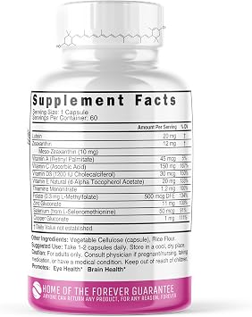 Nutri Lutein 20mg Eye Vitamins - Lutein and Zeaxanthin Supplements - 60 Ct | Triple Carotenoid Formula - Lutein & Zeaxanthin - w/ Zinc & Vitamins A, C, D3, E, Folate - Eye Health Support
