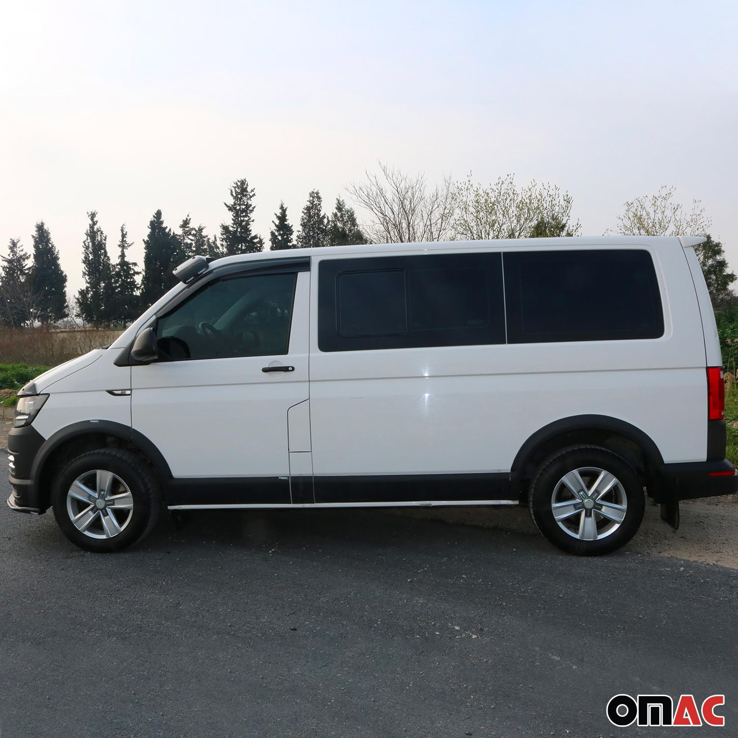 OMAC Radlaufschutz Kotflügel compatibile con VW T6 2015-2019 L1 Kurzer LHD ABS Nero 11tlg