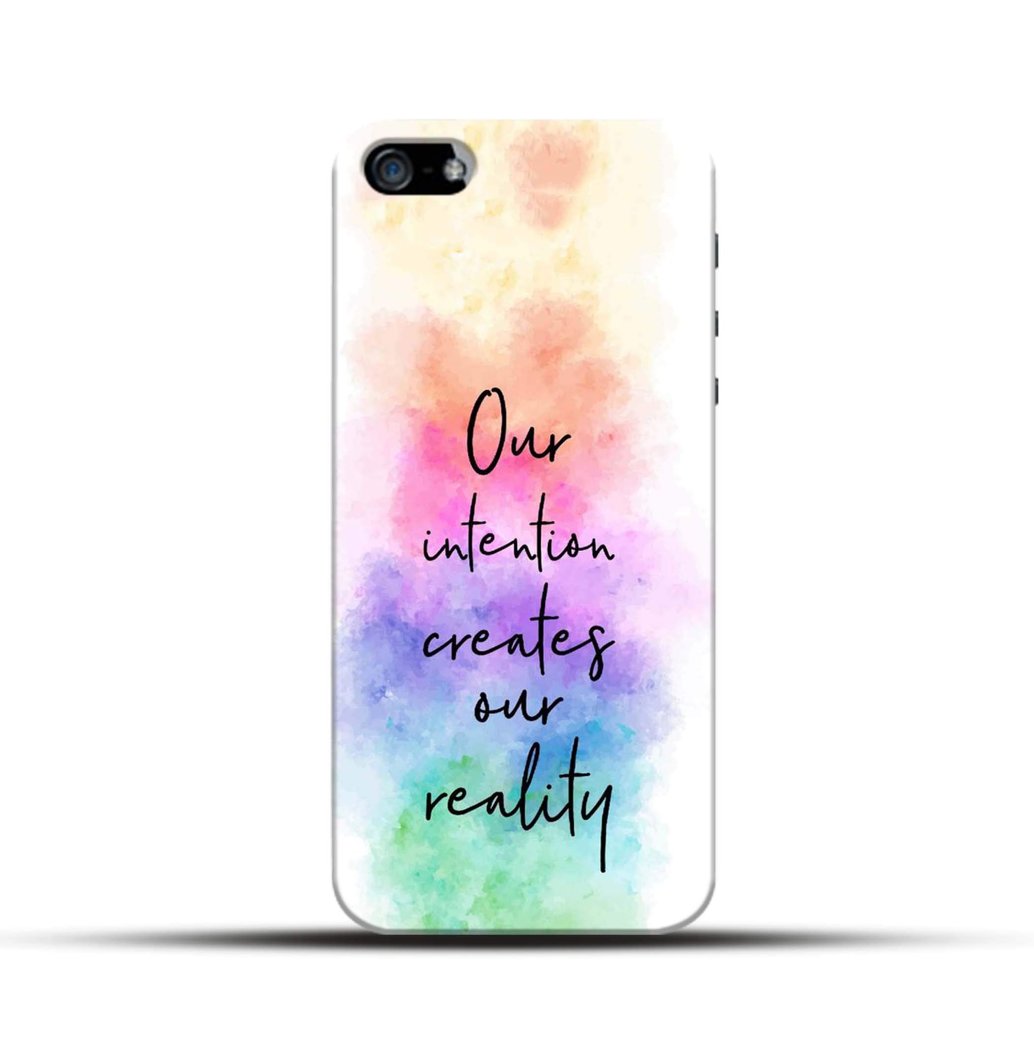 Pikkme Polycarbonate Our Intension Creates Our Reality Inspirational Quotes Printed Hard Back Cover for Apple iPhone 7/8 (Multicolour)