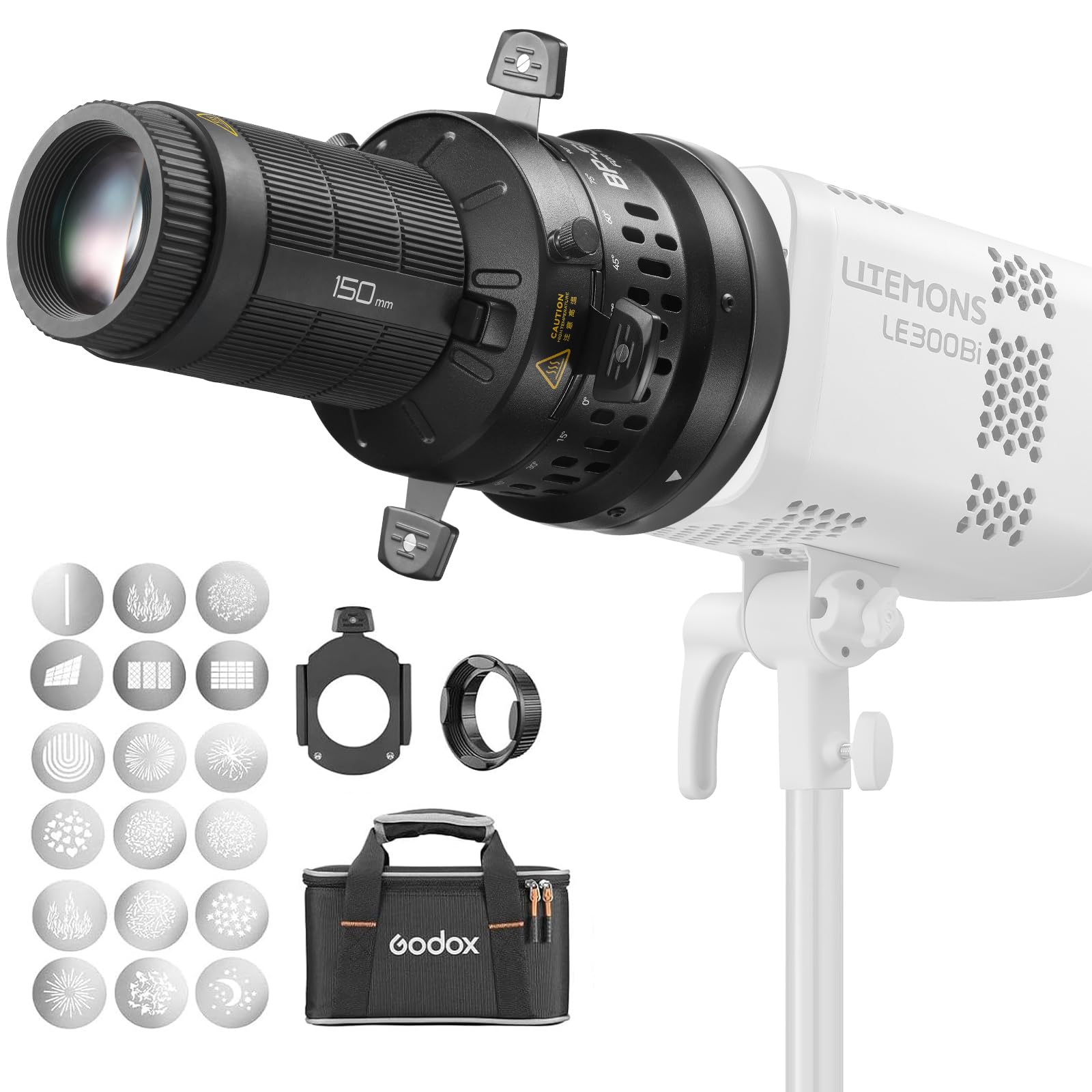GODOX BP-SE LED Projection Attachment, Bowens Mount Snoot Spotlight GOBO Proiettore (BP-SE150)