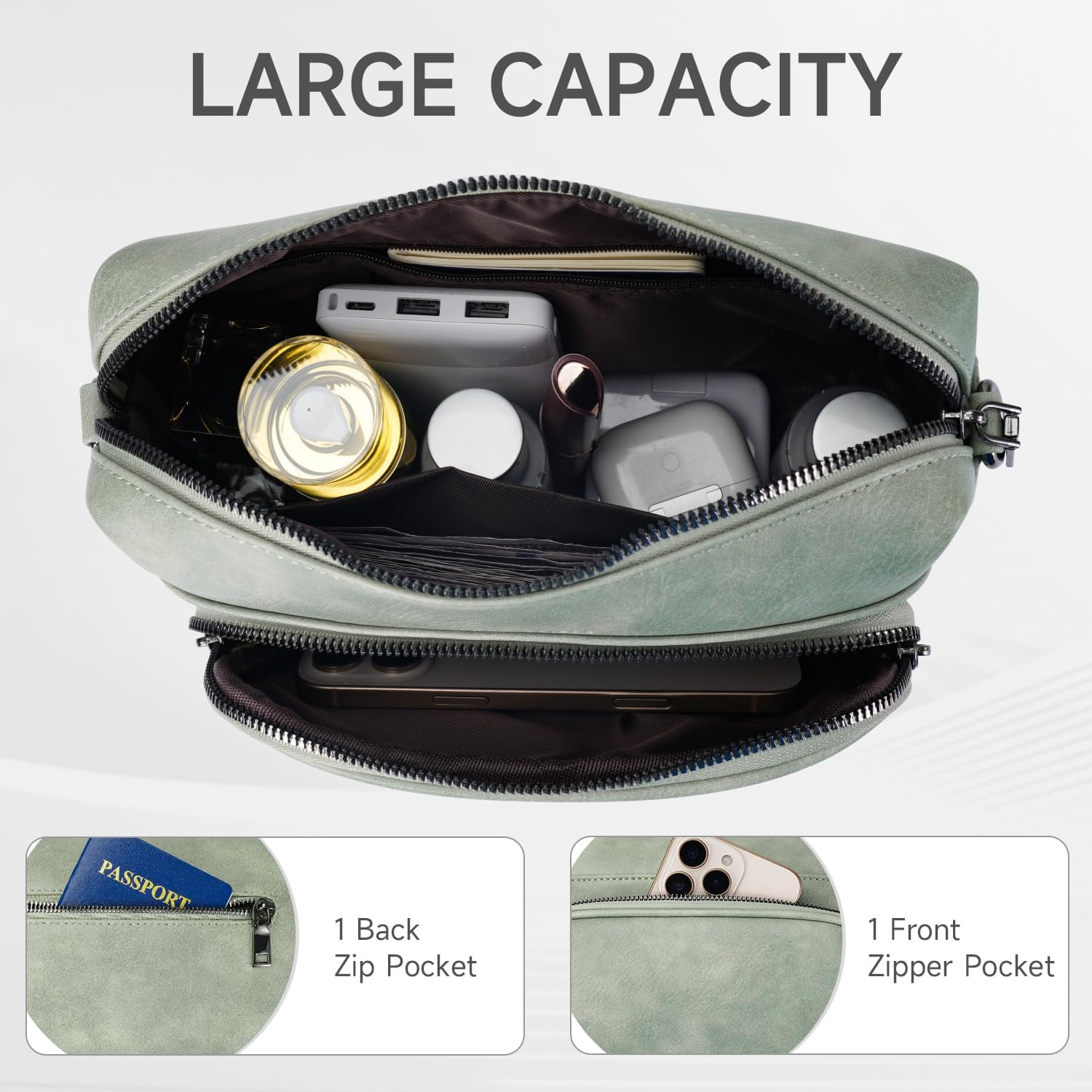 Crossbody Bags for Women Lightweight Vegan Leather Crossbody Shoulder Bag Phone Purse with Adjustable Guitar Strap | Lightweight, Vegan Leather - Image 4