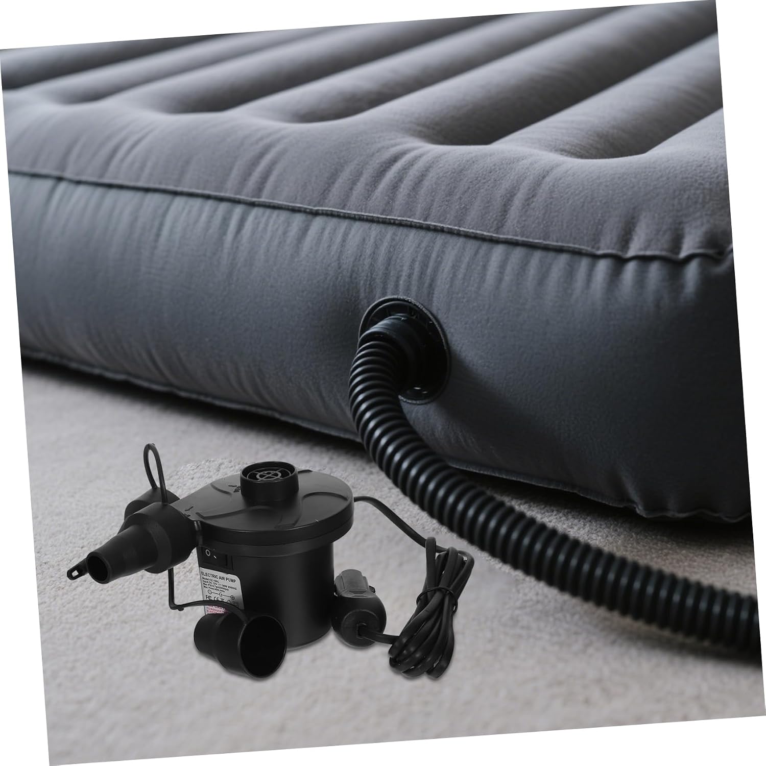 Ciieeo 1 Set Electric Air Pumps: Inflatable Mattress Inflator - Pump Pool Bed Inflate Deflate with 3 Nozzles - for Raft Boat Toy (us Plug)