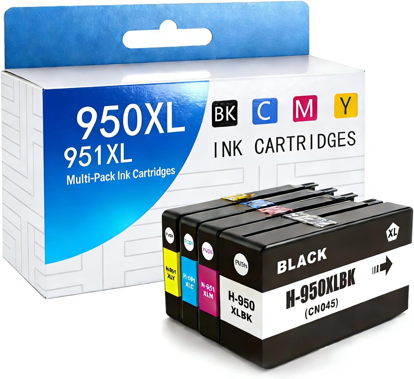950 951 Ink Cartridges Compatible with HP 950XL 951XL Ink Cartridges Combo Pack Use for OfficeJet Pro 8600 8610 8615 8620 8100 8630 8660 8640 276DW 251DW, 4 Pack Black Cyan Magenta Yellow