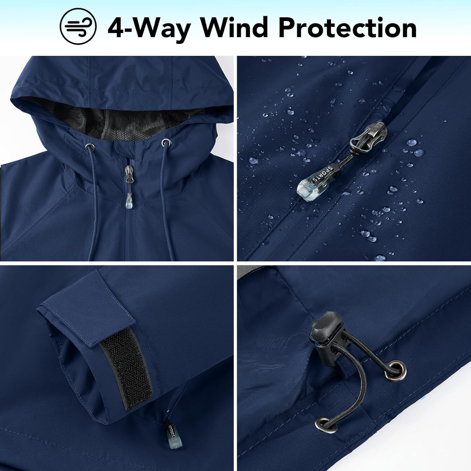 FARVALUE Women’s Rain Jacket Waterproof Packable Lightweight Windbreaker Hooded Rain Coat for Hiking Cycling Travel - Image 5