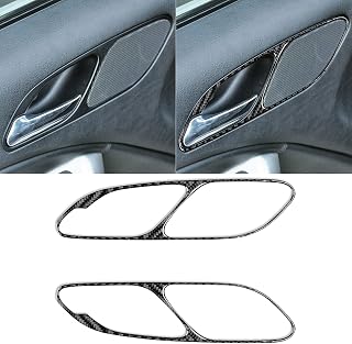 Generic Real Carbon Fiber Inner Door Handle Door Horn Frame Sticker Cover Compatible with BMW E46 3 Series 1998 1999 2000 2001 2002 2003 2004 2005 Accessories Black, BM8512