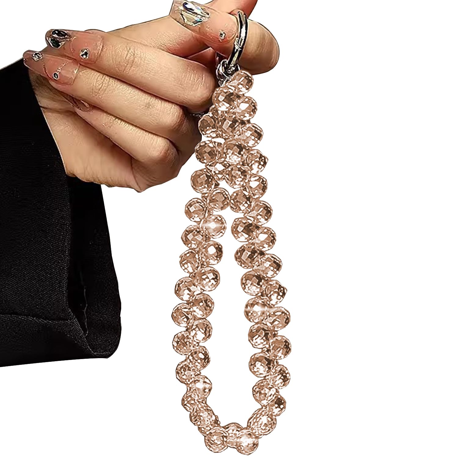 Beaded Phone Wrist Strap, Gold | Cellphone Lanyard Chain, Sparkling Wristlet Bracelet, For Women-image-30