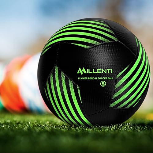 Miniatura 5 de Balón de fútbol Millenti tamaño 5  Reverse Bend-It  Balón de fútbol con alta visibilidad, fácil de rastrear  Balones de fútbol oficial con unión