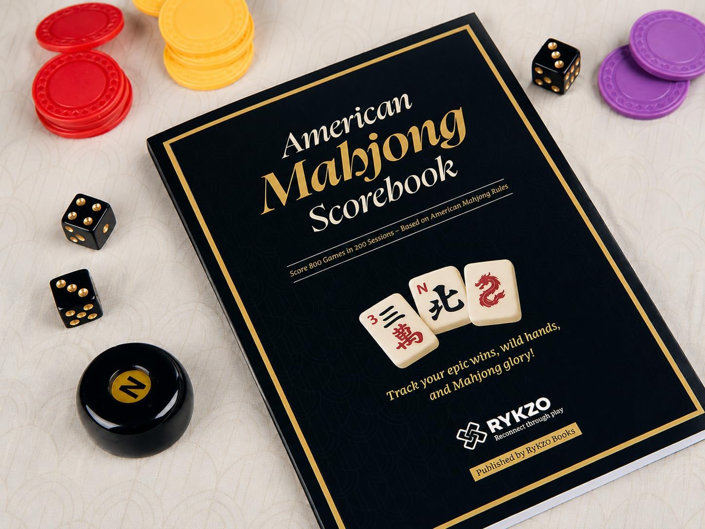 American Mahjong Set with 166 Engraved Ivory Melamine Tiles & Travel Bag | Racks with Integrated Pushers, Tile Shufflers, Scorebook for Easy Setup, Organized Play, Family Game Nights, and Tournaments