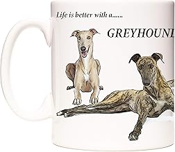 Greyhound Mug. Life is Better with A Greyhound. Dog Ceramic Gift Mug.