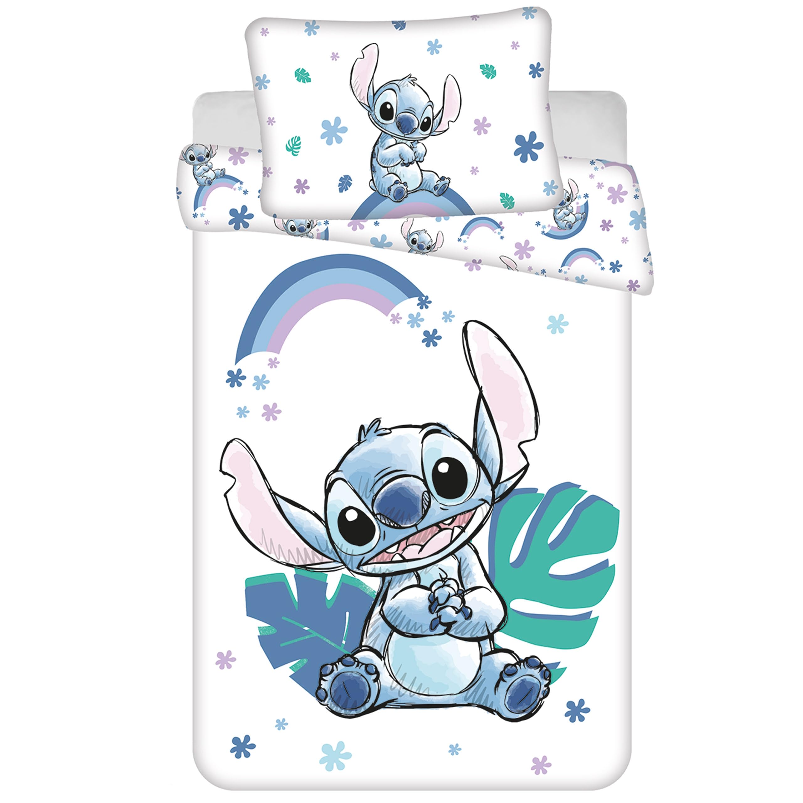 Sarcia.eu A Disney Stitch Cotton Zipper Bedding, Toddler, Child Bedding, 100% Cotton, 100X135 Cm Oeko-Tex (A)