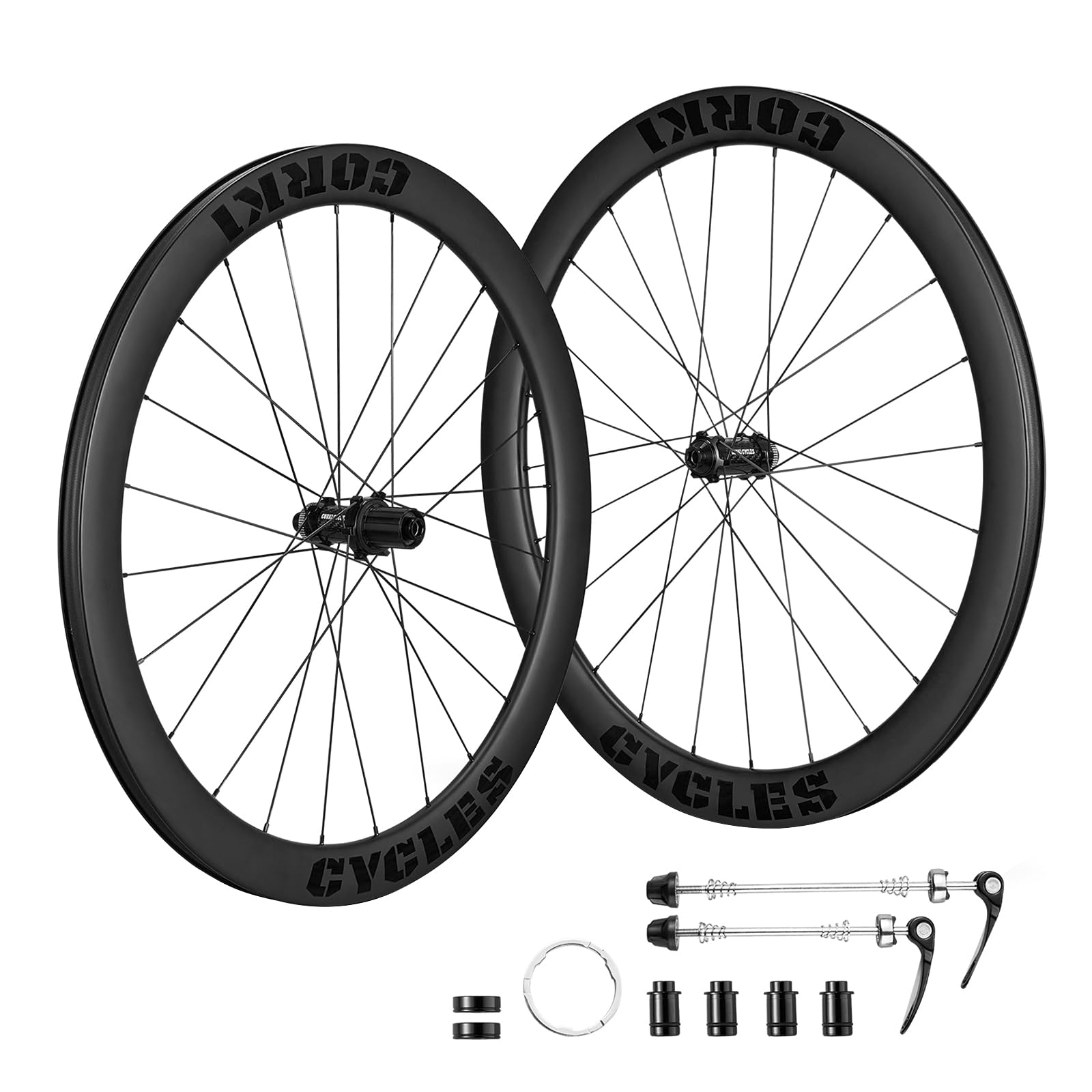 Corki Cycles Tarmac Series Carbon Fiber Road Bike Wheels 700C Wheel Set (50mm/60mm Depth)