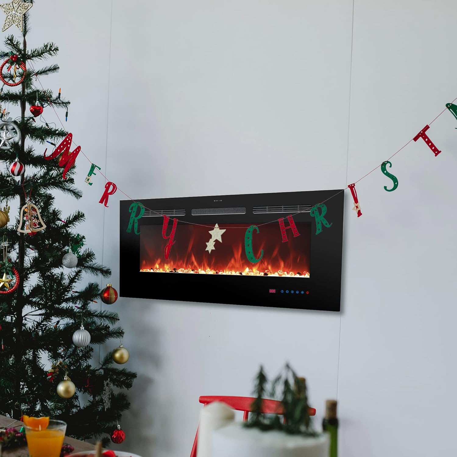 Removing the glass panel from the fireplace