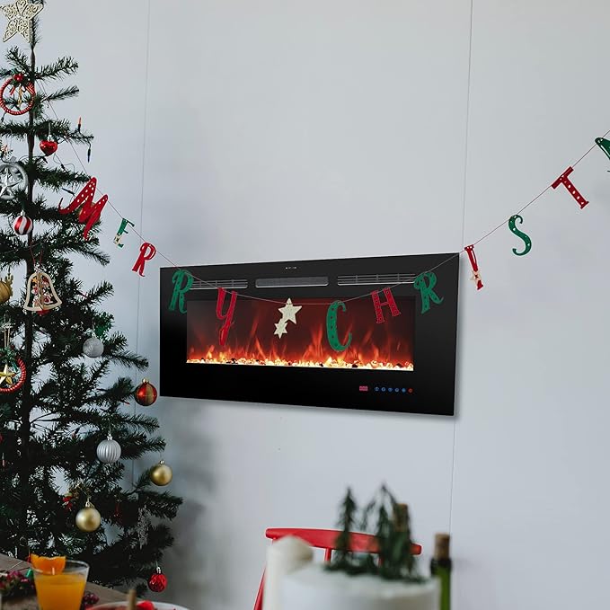Chimenea eléctrica Oxhark Flame 42 pulgadas negra empotrable 1500W miniatura 7