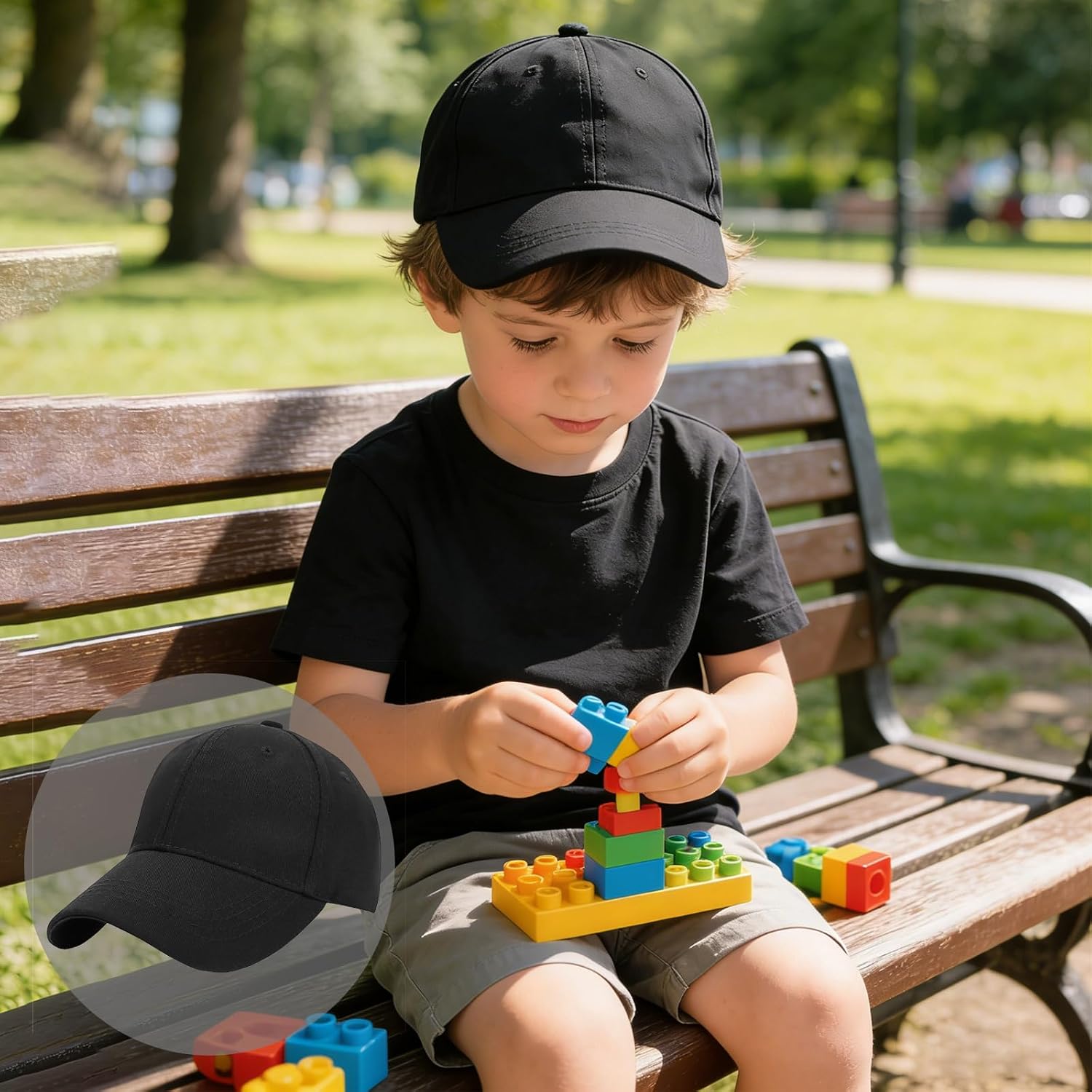 Kids Boys Girls Baseball Caps Cotton Lightweight Adjustable Sports Baseball Hat UV Protection Sun Hat Age 3-8 Years