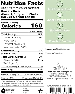 Fiddyment Farms 5 lb Lightly Salted In-Shell Pistachios - California Grown Gourmet, Fresh Roasted Snack