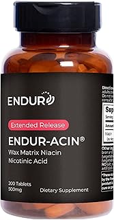 ENDUR-ACIN Niacin, Heart Health & Healthy Cholesterol Balance Supplement, Extended Release for Optimal Absorption, Gluten Free, 500mg (200 Tablets)