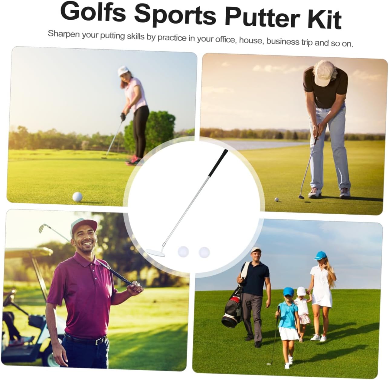 1set Golf Folding Putter Section Detachable Golf for Use Sturdy Construction for Travel Practice