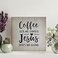 Vista 12 de LITTLEGROVE SEEDS Letrero de madera vintage bohemio con texto en inglés "Give It to God And Go to Sleep", letreros de madera de 10 x 10 pulgadas