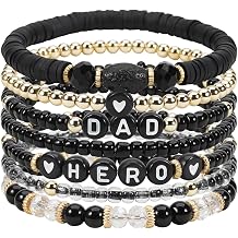 Beaded Bracelet Set for Dad Men Turquoise and Wood Beads Bracelet Father's Day Jewelry