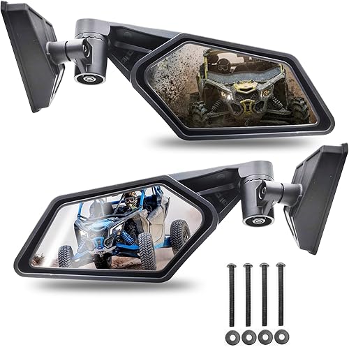 Compatible con espejos laterales X3, espejos de carreras ajustables de 360 grados compatibles con Can Am Maverick X3 Max XRS XDS Turbo R RR 2017