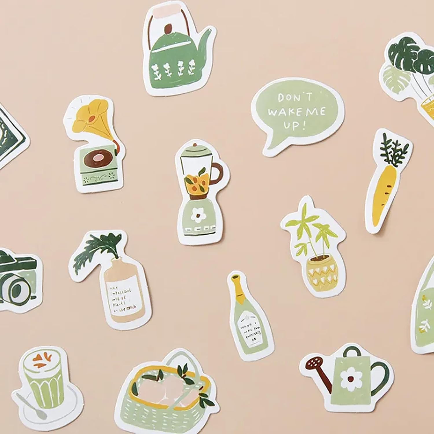Kawaii Stickers, Small, Cute Stickers for Journaling, Planner, Scrapbooking, Package Size 1.7 * 1.7 inch., 46 Units, (Leisure Holiday)