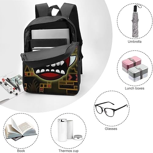 Miniatura 3 de Geo_metry Da_sh - Mochila de 17 pulgadas, diseño de anime, unisex, para viajes, exteriores, informal, para computadora portátil, Estilo