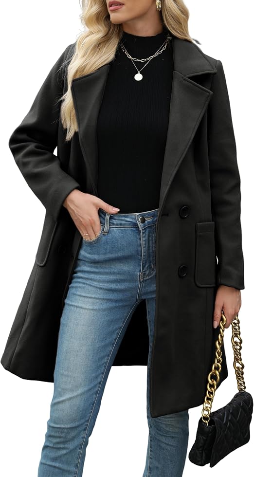 Bankeng womens wool blend winter coat long outwear