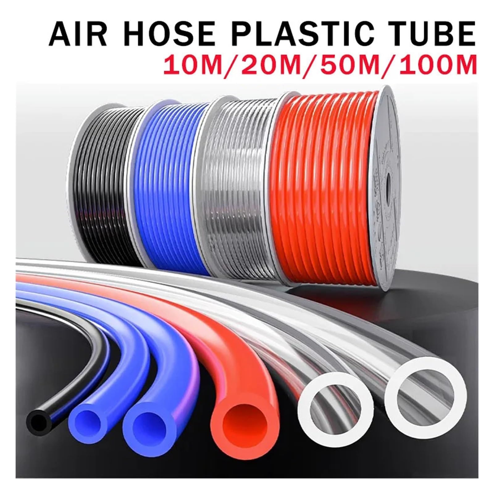 Tubo Dell'aria Pneumatico In Poliuretano - Tubi Flessibili E Durevoli for Uso Industriale E Di Giardinaggio (4 Mm, 6 Mm, 8 Mm, 10 Mm, 12 Mm) joyous(Blue 100m,10x6.5mm)