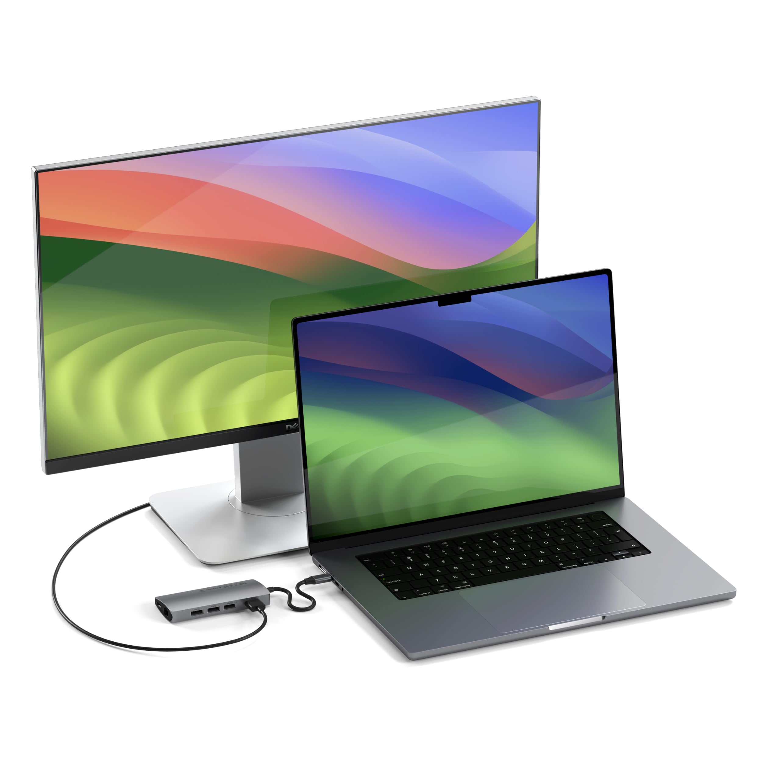 SATECHI Hub USB C 8 en 1 V2, PD 60W, HDMI 4K, Gris Sidéral | Ethernet Gigabit, 4K@60Hz, 3x Ports USB-A 10 Gbps, lecteur SD/MicroSD, pour MacBook, PC portables Windows et plus