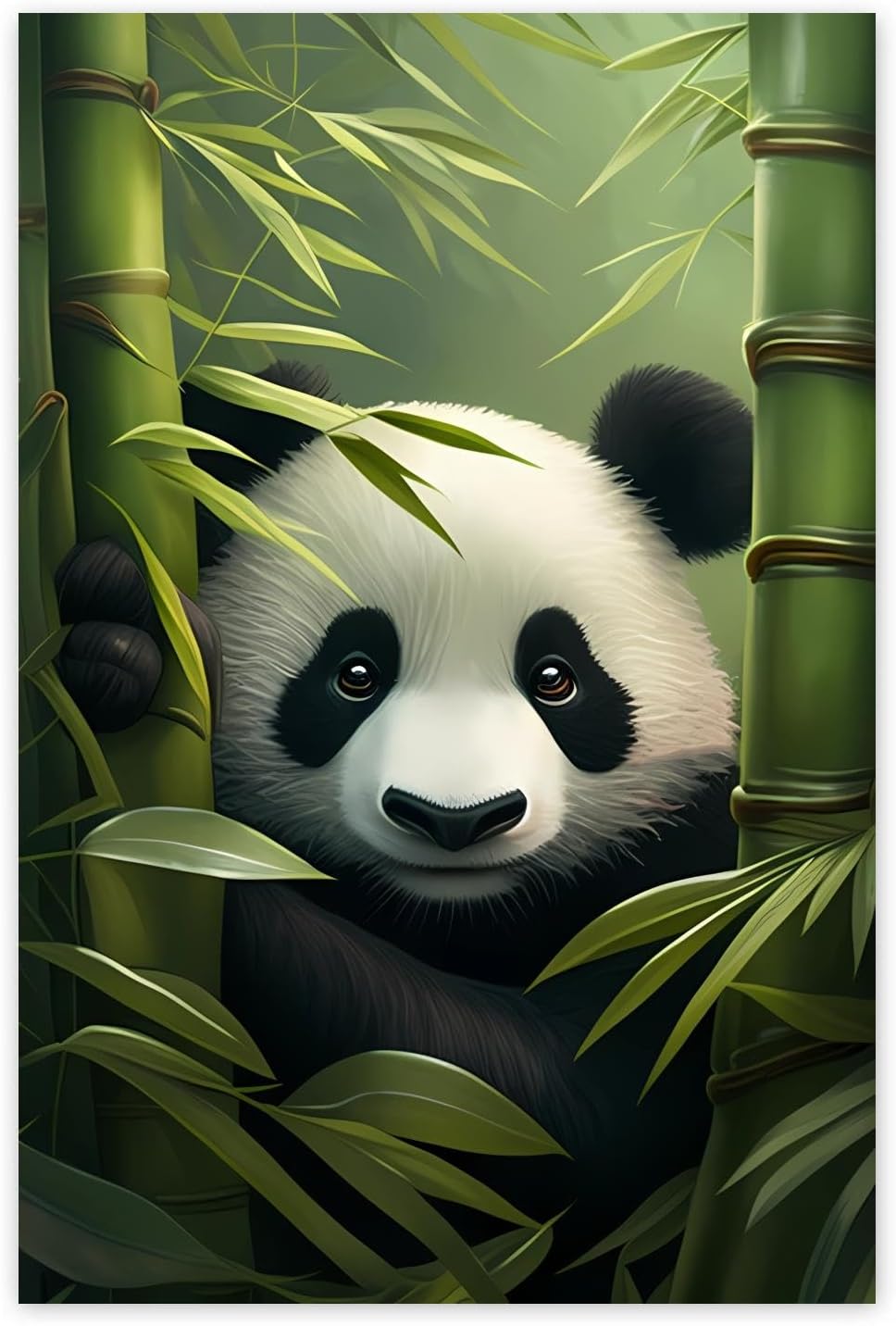 Worihut 5D DIY Diamond Painting by Number Kits Full Drilled Round Home Decor Painting Cross Stitch Embroidery Panda for Adults 20x24 Inch