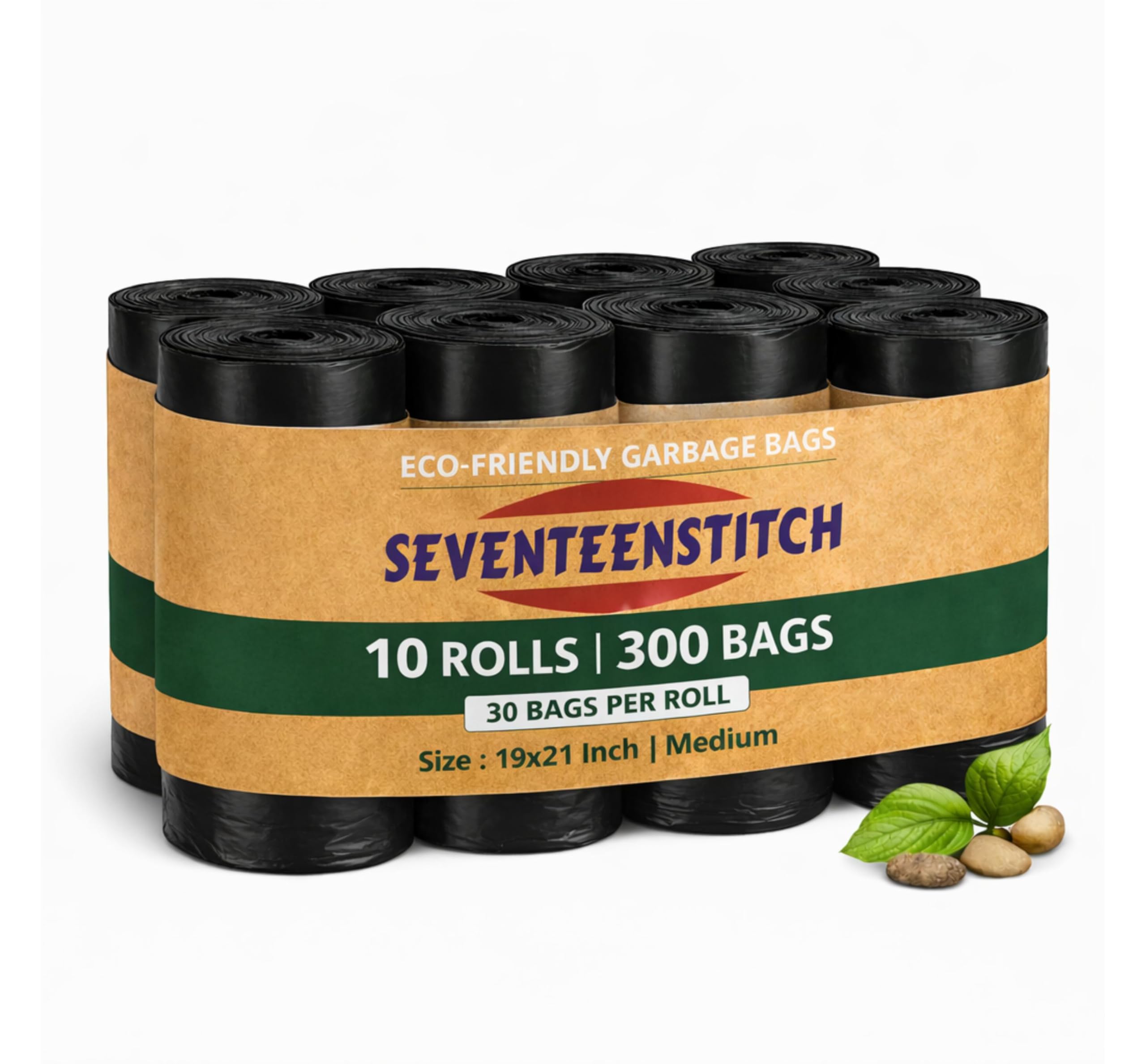 Medium Garbage Bags - 4 Roll Pack, Leak-Proof & Odorless -16 Medium Garbage Bags - 4 Roll Pack, Leak-Proof & Odorless -16