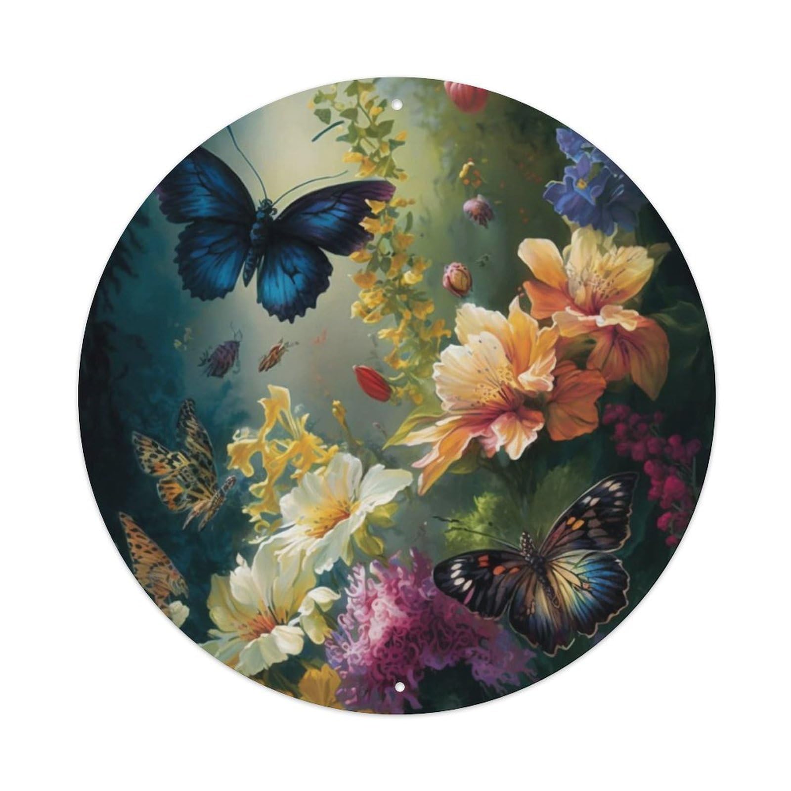 Insect Butterflies of Waste Vintage Metal Tin Sign Plaque Wall Decor for Cafe, Club Bar, Office, Garden Metal Poster 8x8Inch