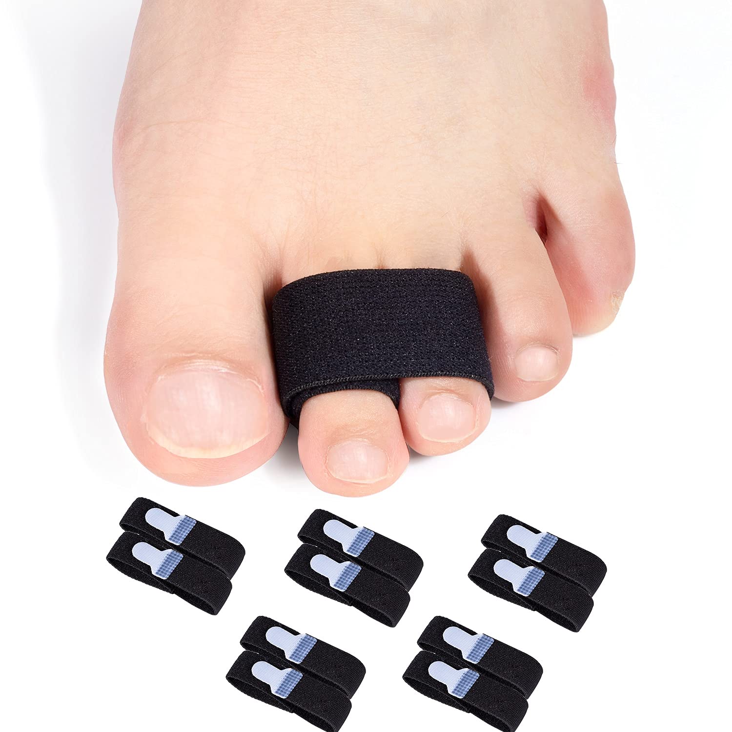 Kimihome Toe Splints, 10 Packs of Toe Tapes, Toe Corrector for Overlapping Toe, Hammer Toe Straighteners for Curled Toes, Crooked Toes and Hammer Toes
