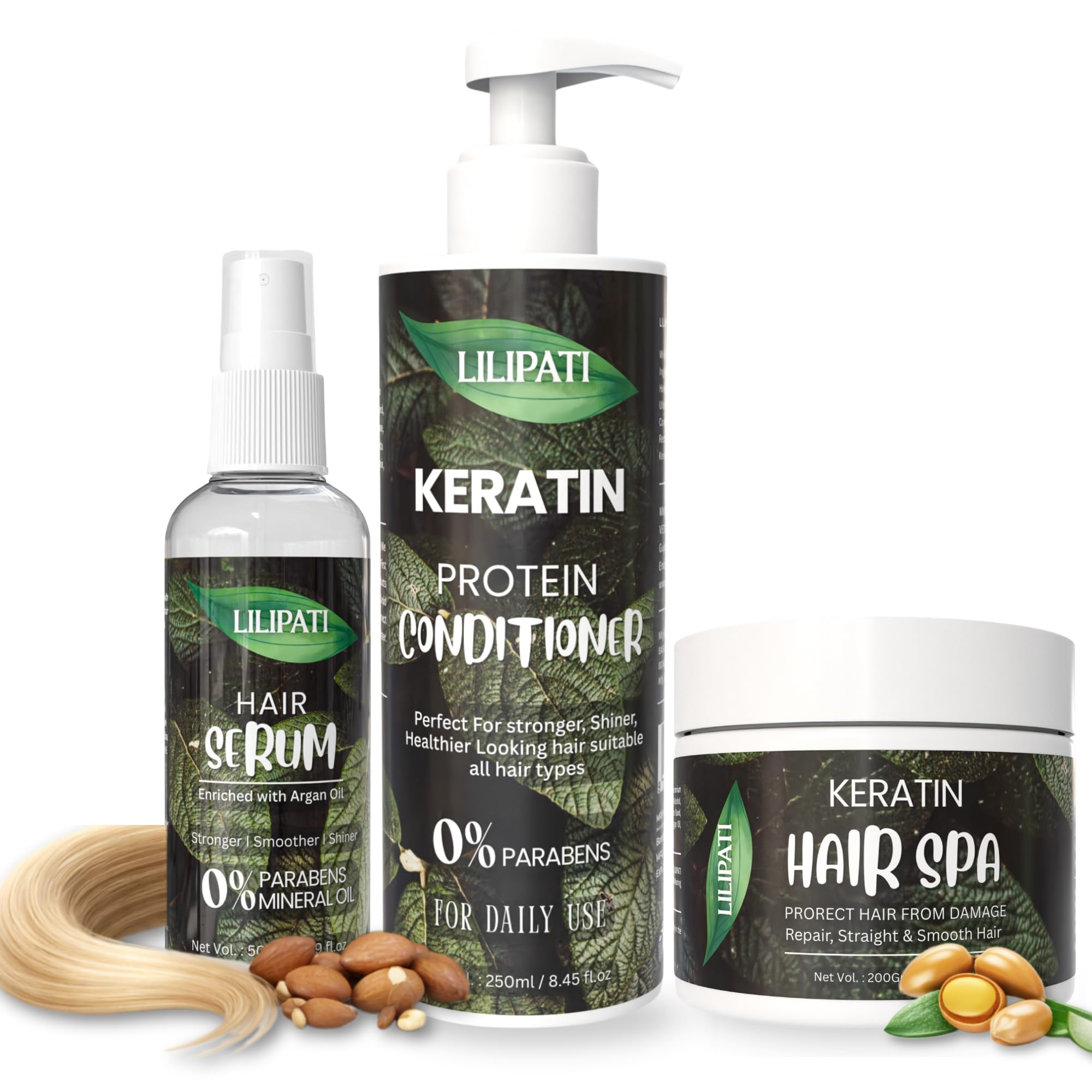 Hair Care Combo – Conditioner 250ml, Hair Spa 200g & Hair Serum 50ml | 3 Step Deep Conditioning, Damage Repair & Frizz Control Hair Treatment for Smooth & Shiny Hair-image-3
