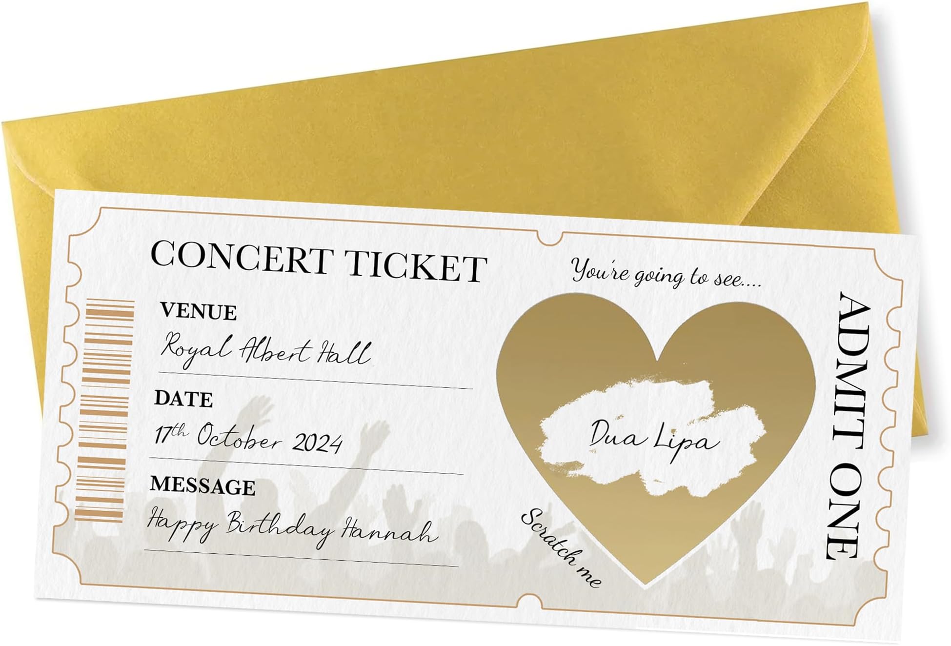 Concert Ticket Scratchcard Festival Scratch Card Gig Surprise Concert Reveal (One Ticket)
