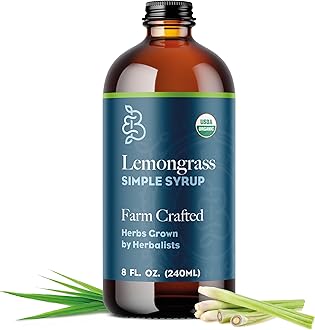 Sponsored Ad - Organic Lemongrass Simple Syrup, 8 oz, Cocktail and Mocktail Mixer for Drinks, Non-Alcoholic