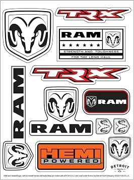 RAM Trucks TRX 11-Decal Sticker Sheet | 6x 8 Durable Vinyl Stickers | Weatherproof, UV-Resistant, Easy Peel-Off Off-Road Graphics