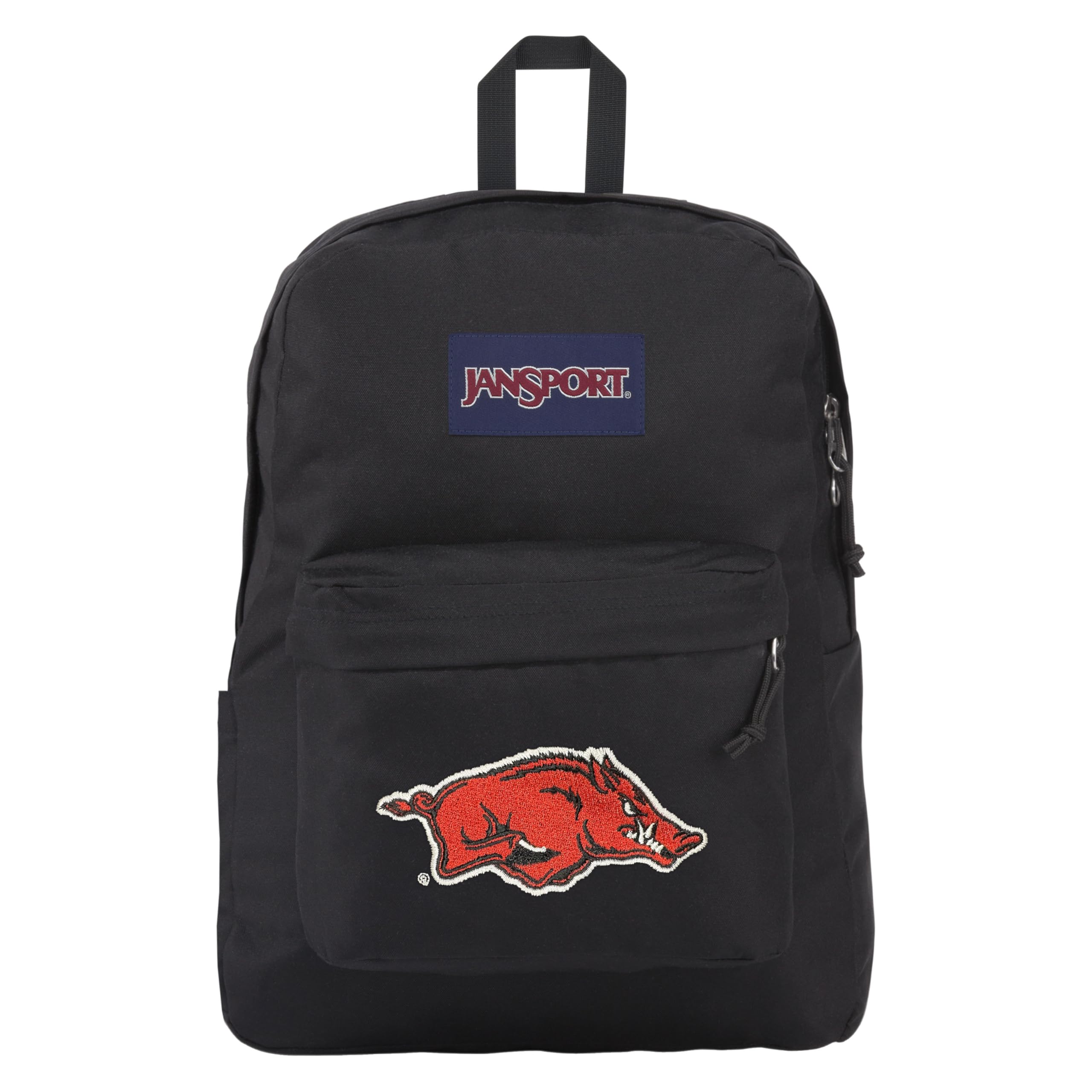 JanSport NCAA Officially Licensed Backpack, Arkansas Razorbacks, Superbreak Plus with Padded 15'' Laptop Sleeve, Spacious Computer Bag for Men &amp; Women, Durable Daypack with Bottle Pocket, Black